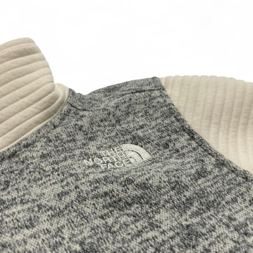 The North Face Cream Gray Knit Fleece Full Zip Jacket Womens Medium - Picture 2 of 8